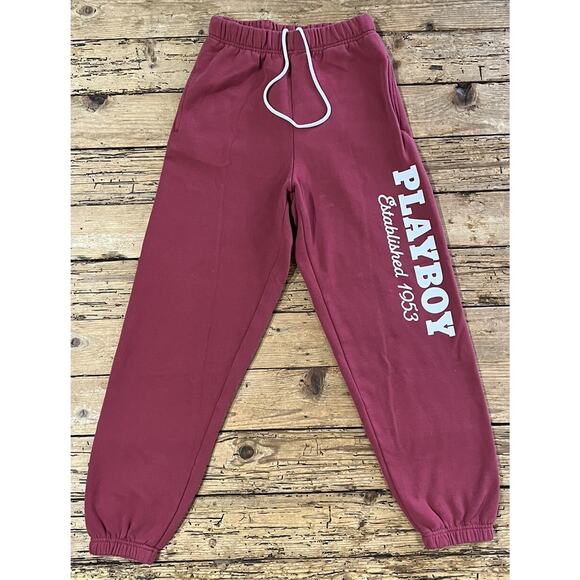 Playboy By Pacsun Women’s Size XS Soft Red Drawstring Sweatpants Joggers - Picture 1 of 8